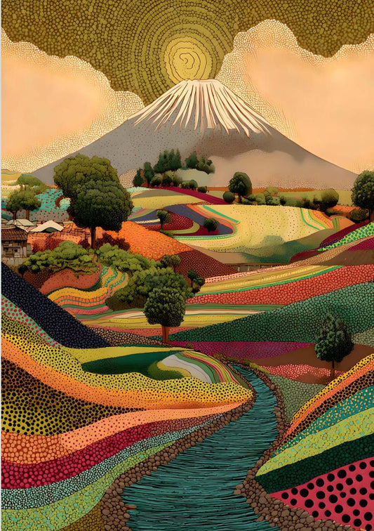 Sacred Valley of Fuji – Minimalist Japanese Landscape Art