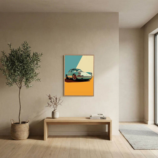 Porsche 911 Wall Art | Retro Classic Car Poster