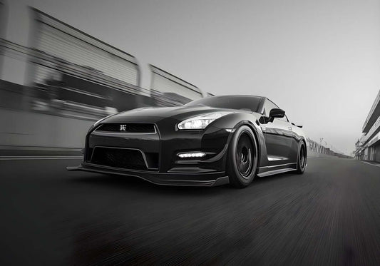 Nissan GT-R Black and White Track Performance