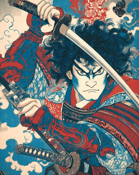 Japanese Oni Warrior Ukiyo-e Art Print Poster