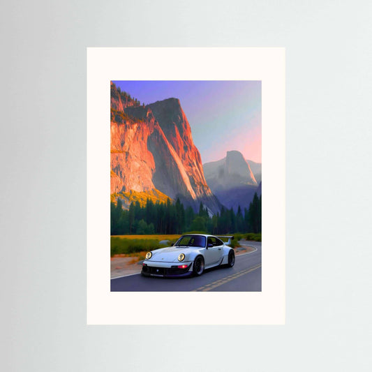 RWB Porsche 911 Yosemite Mountains Art Print
