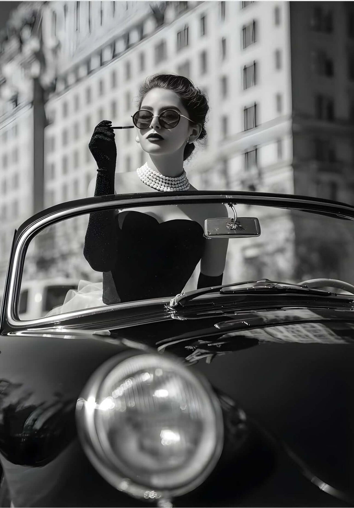 vintage luxury fashion wall art-Vintage Noir Elegance Print 