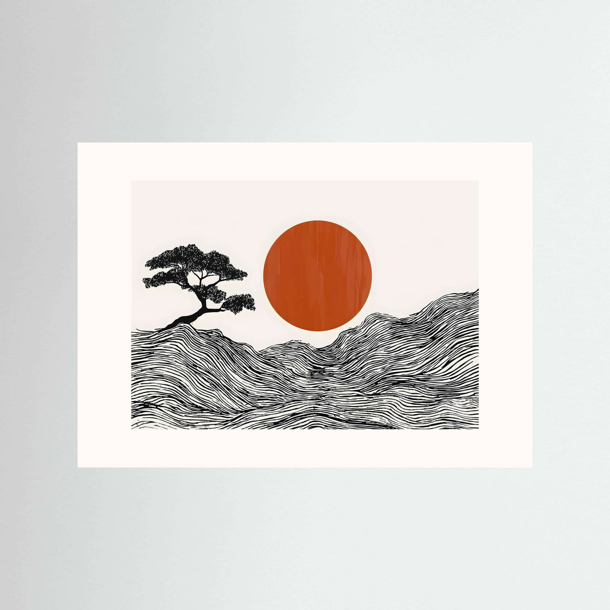 Japandi minimalist wall art-Rising Stillness 