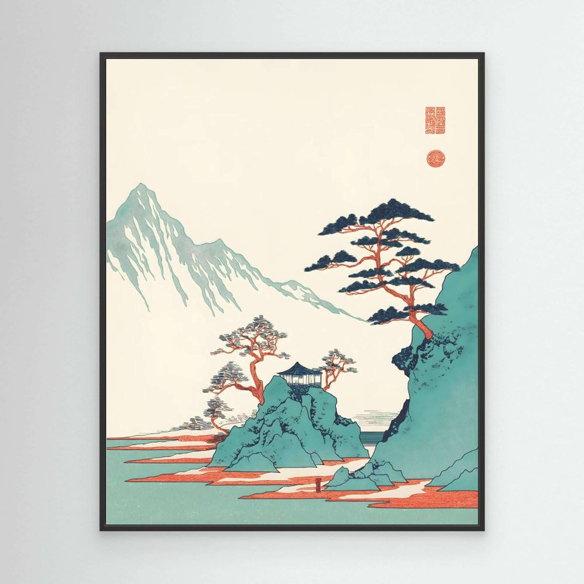Japanese Landscape Art | Mountain Pine Pavilion Ukiyo-e Print
