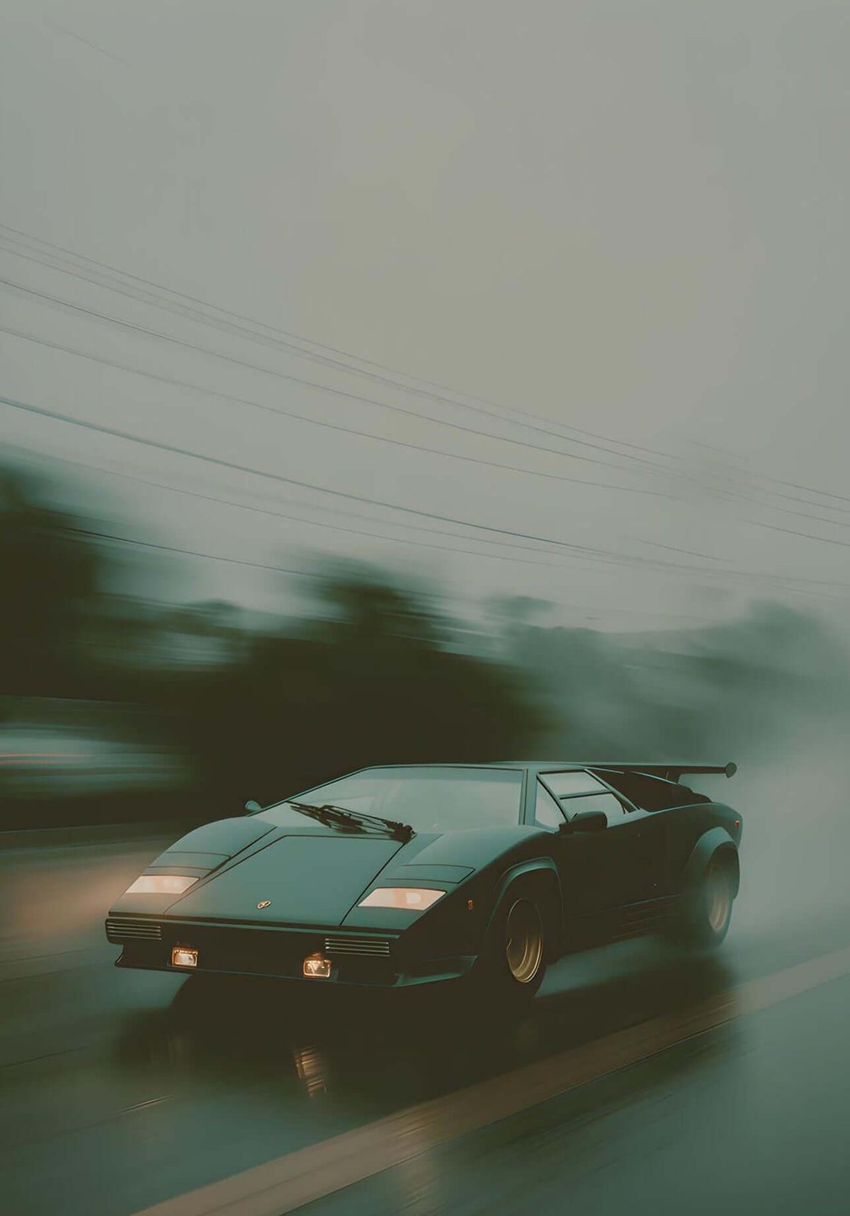 Lamborghini Countach wall art – Cinematic Supercar Canvas Print