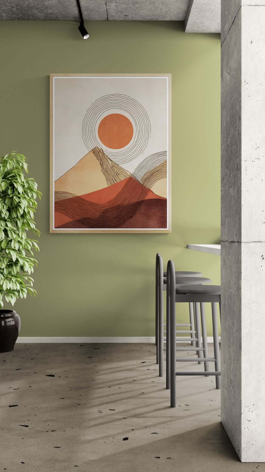 Earth & Horizon – Japandi-Inspired Minimalist Landscape Wall Art Print