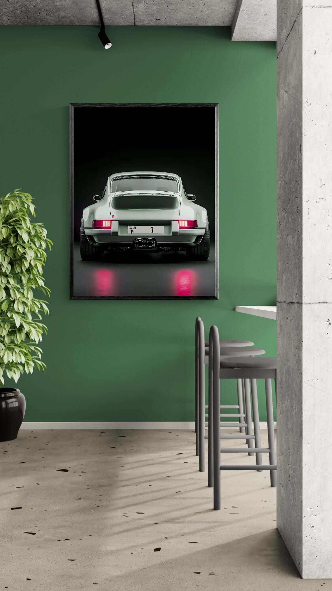 classic Porsche 911 wall art-Classic Porsche 911 Rear View