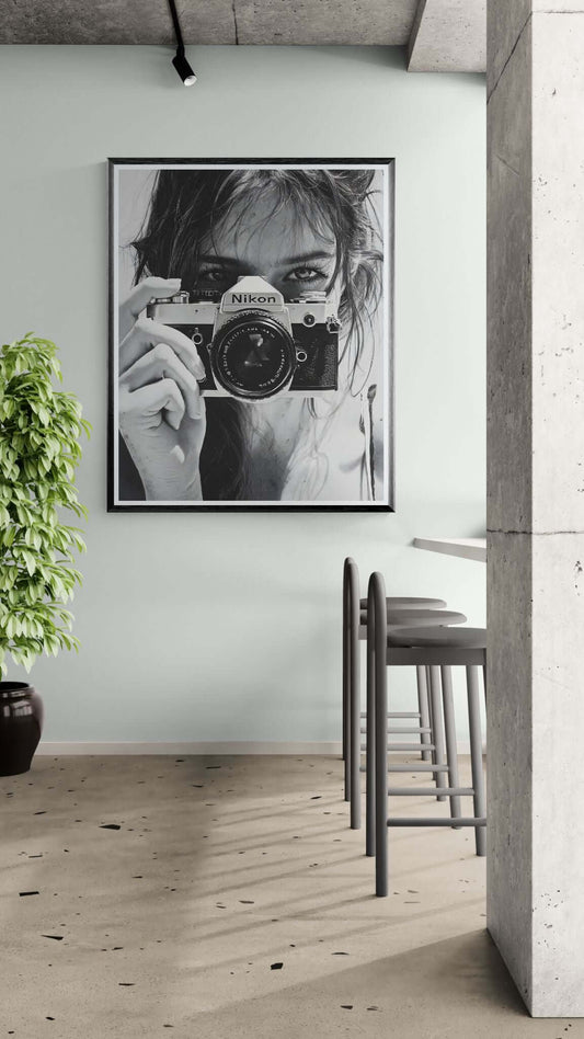  black and white photography wall art-Vintage Photographer Portrait 
