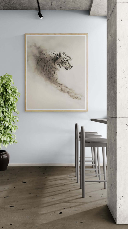 Silent Leopard – Minimalist Wildlife Wall Print