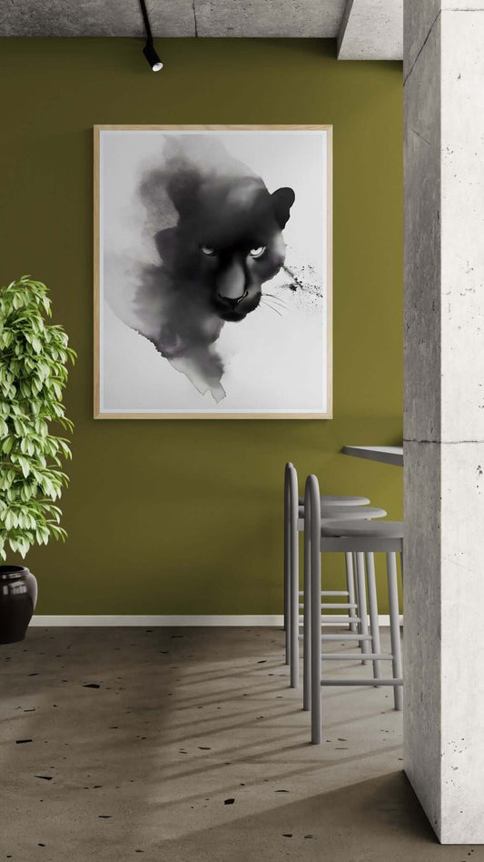 Ink Panther – Monochrome Abstract Animal Wall Art