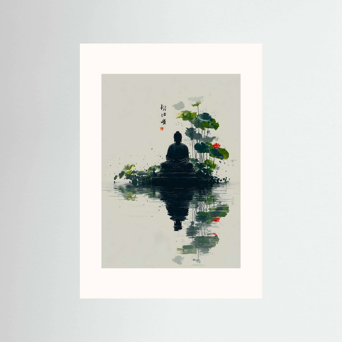  zen buddha lotus meditation art-Stillness Within 