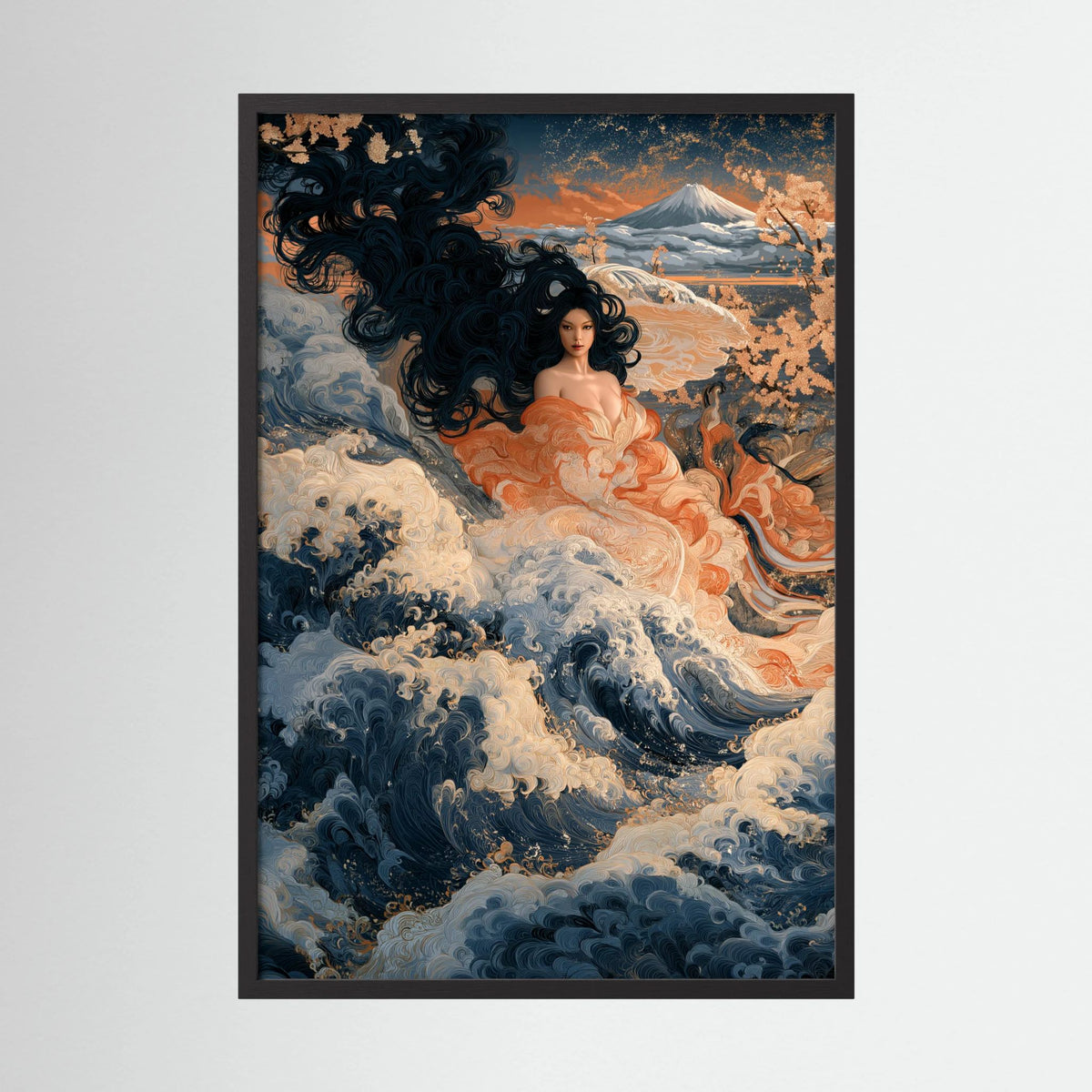 Ocean Goddess of Fuji – Japanese Wave & Mount Fuji Wall Art