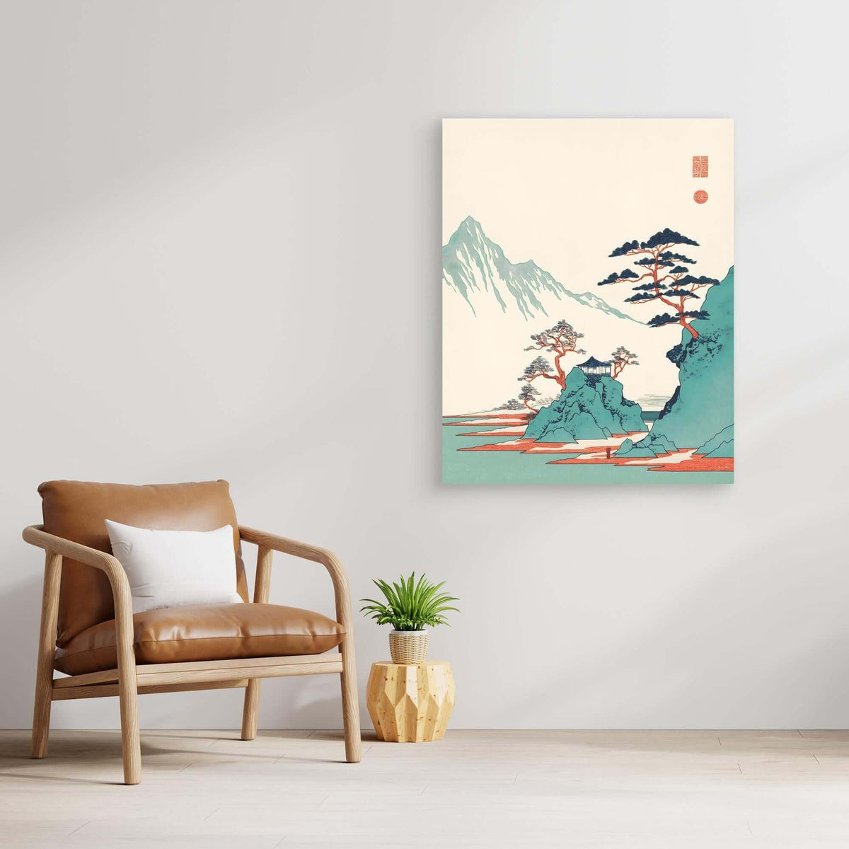 Japanese Landscape Art | Mountain Pine Pavilion Ukiyo-e Print