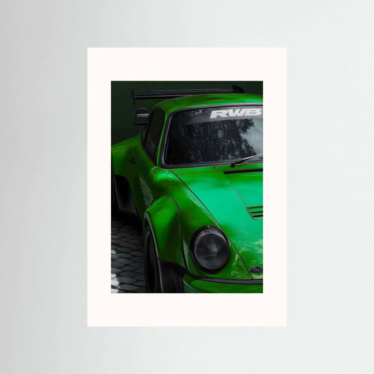 RWB Porsche 911 Green Automotive Art Print Poster
