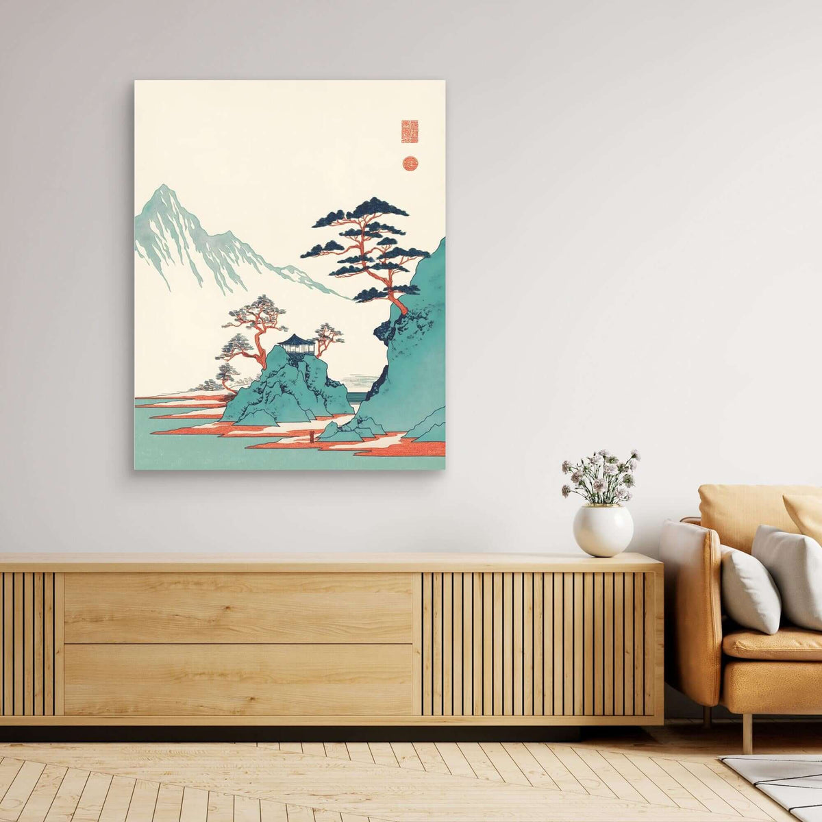 Japanese Landscape Art | Mountain Pine Pavilion Ukiyo-e Print