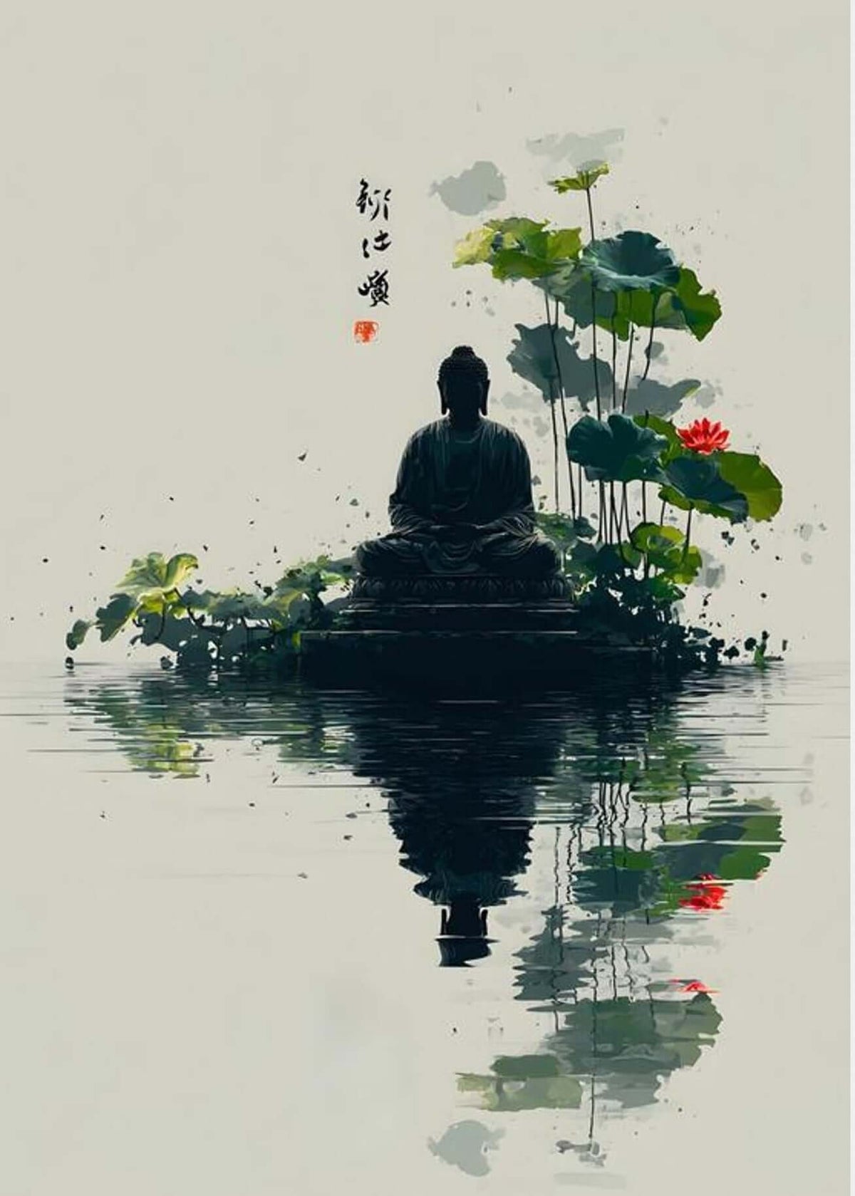  zen buddha lotus meditation art-Stillness Within 