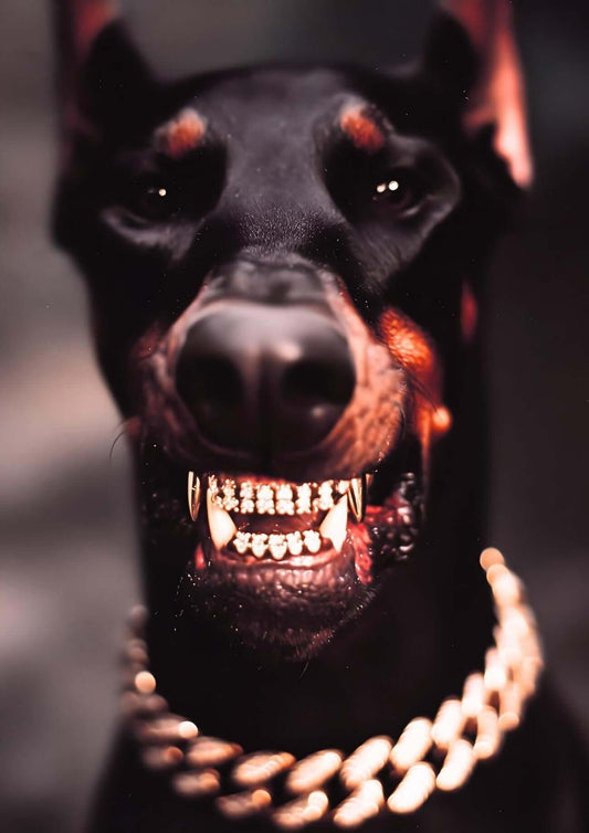  doberman wall art-Diamond Fang Doberman Print