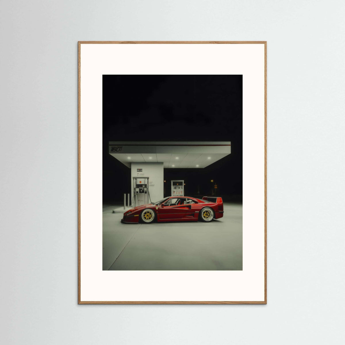 red supercar wall art-Midnight Fuel Stop Wall Art 