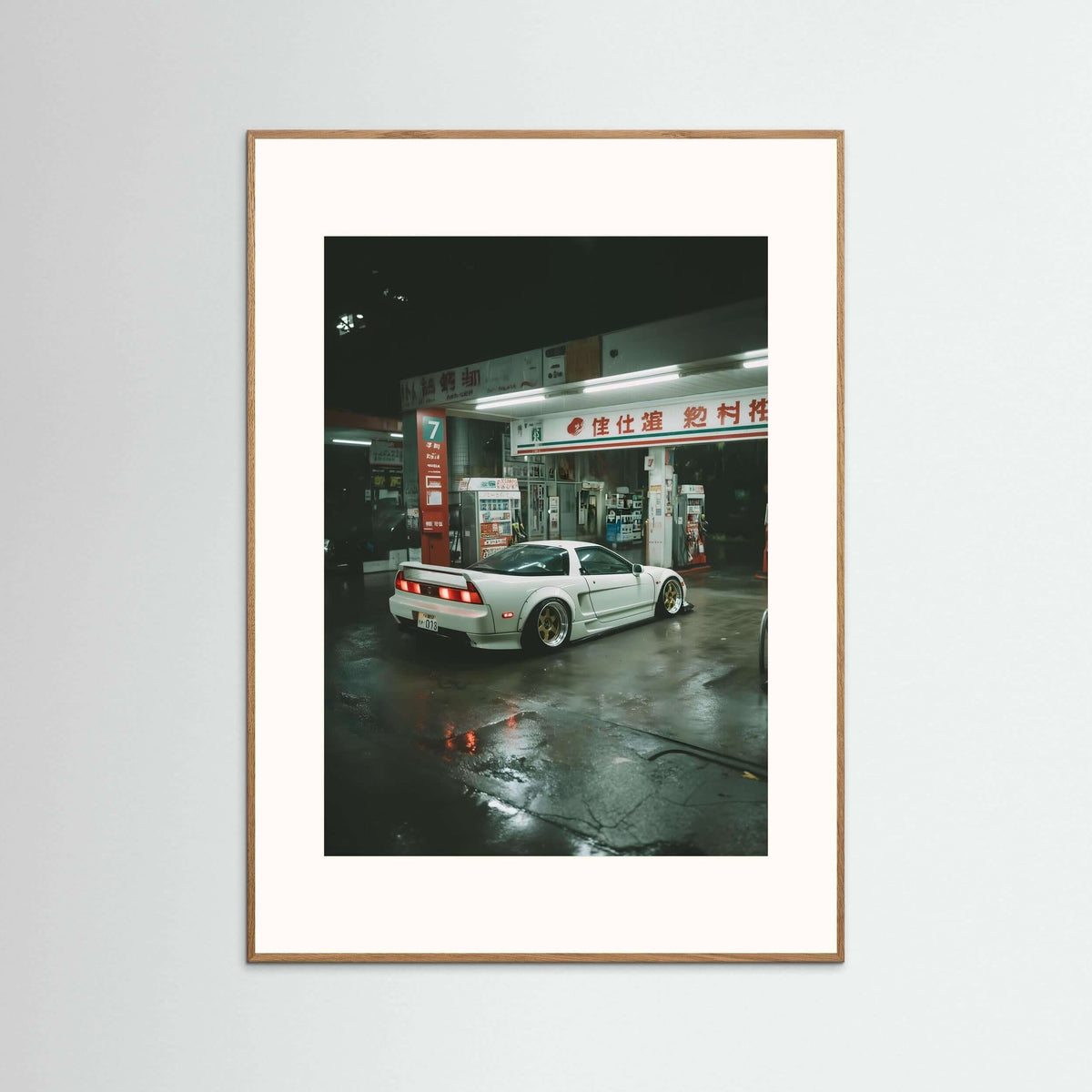 Japanese Night Gas Station Wall Art – JDM Street Scene Canvas Print