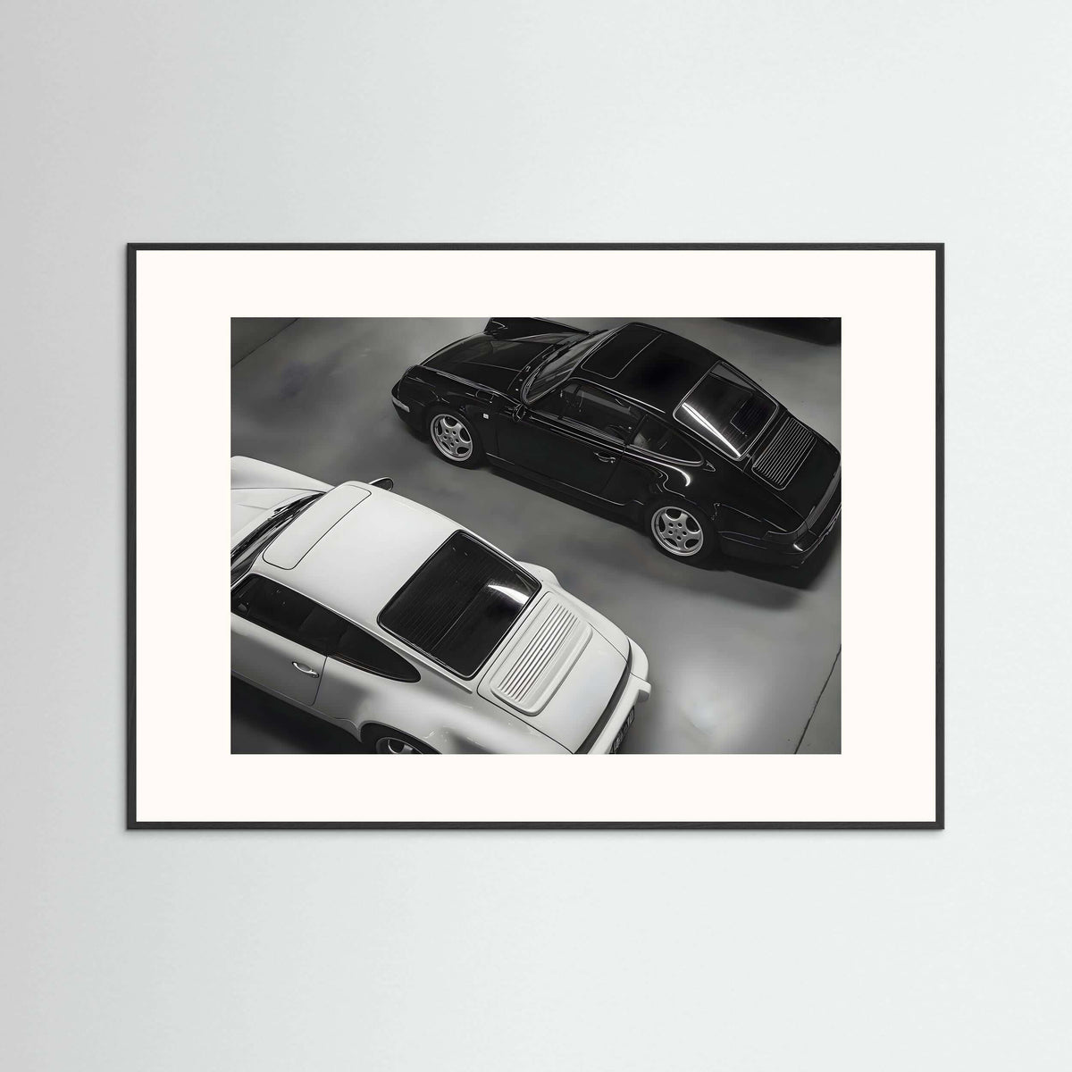 Ultimate Garage – Porsche 911 Black and White Automotive Wall Art